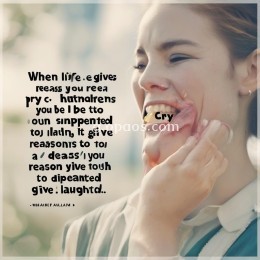 当生活给你一百个理由哭泣时，真的别沮丧，你就拿出一千个理由笑给它看。